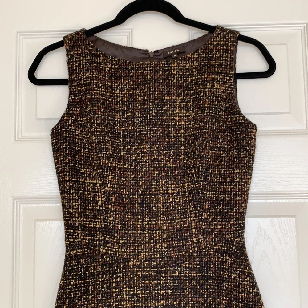 Tocca Brown Tweed shift dress - Picture 2 of 9